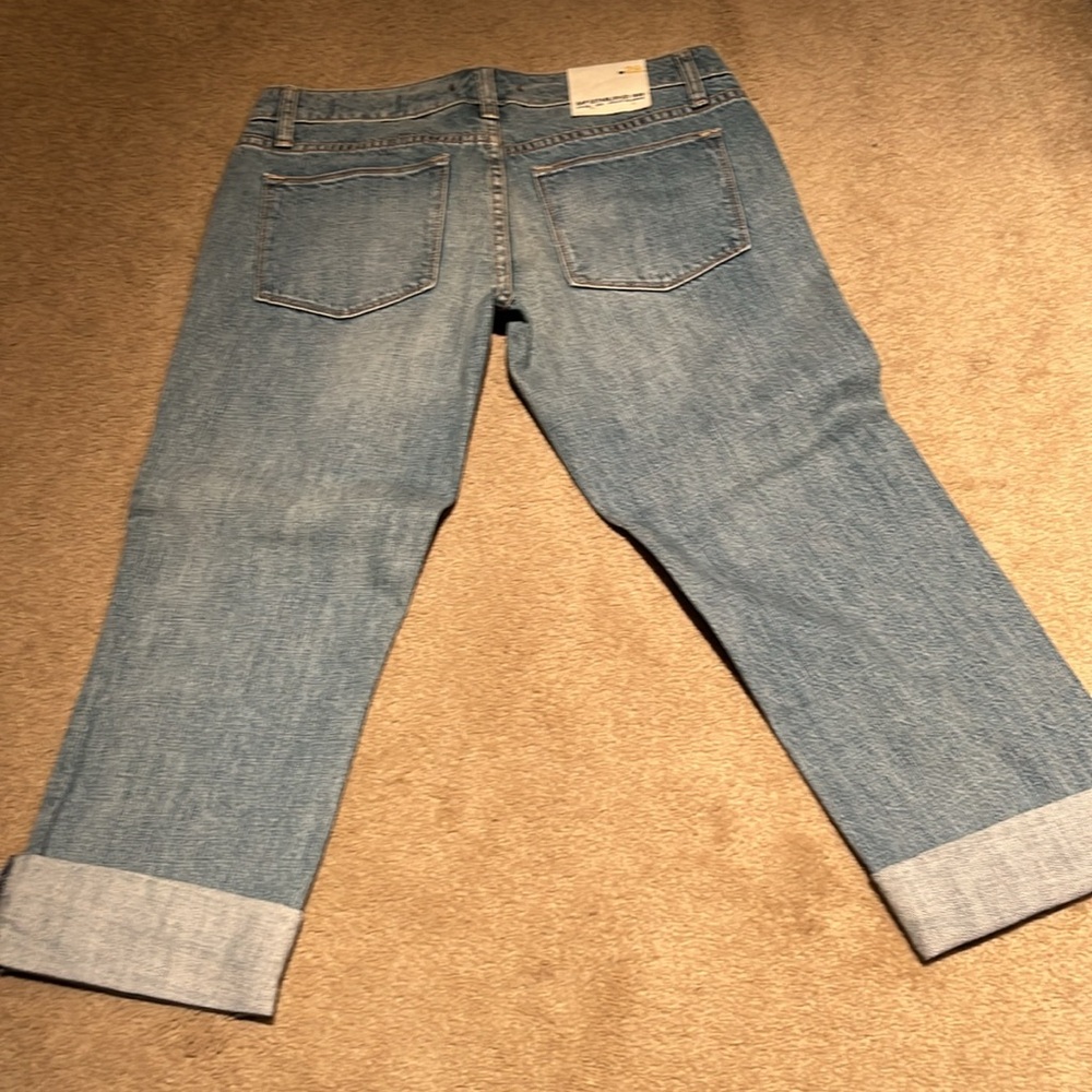 NWT Gap Jeans low rise slim straight leg opening size 28 crop distressed denim - Picture 4 of 5